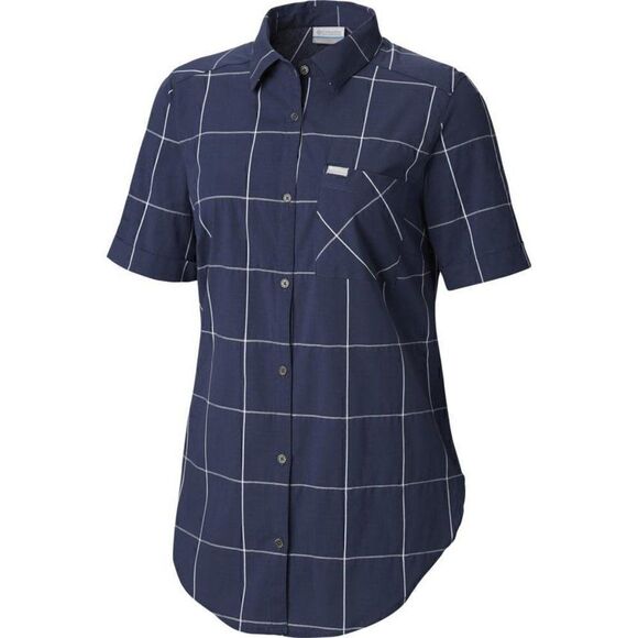 NEW Columbia Anytime Casual Stretch Short Sleeve Shirt in Nocturnal Wind - Picture 1 of 2